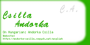 csilla andorka business card